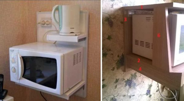 Крепление для микроволновки на стену: полки, кронштейны, подвесы Крепление для микроволновки на стену: полки, кронштейны, подвесы