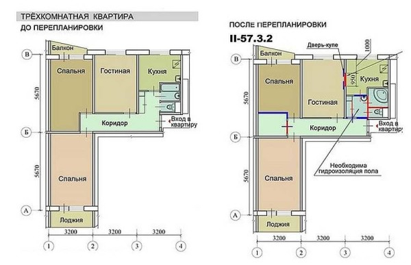 Варианты переделки хрущевок: 1, 2, 3, 4 — х комнатные, фото до и после Варианты переделки хрущевок: 1, 2, 3, 4 — х комнатные, фото до и после