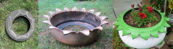 Поделки из покрышек: клумбы, цветники, фигуры, садовая мебель Поделки из покрышек: клумбы, цветники, фигуры, садовая мебель