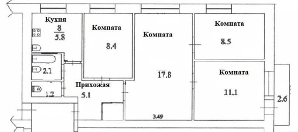 Варианты переделки хрущевок: 1, 2, 3, 4 — х комнатные, фото до и после Варианты переделки хрущевок: 1, 2, 3, 4 — х комнатные, фото до и после