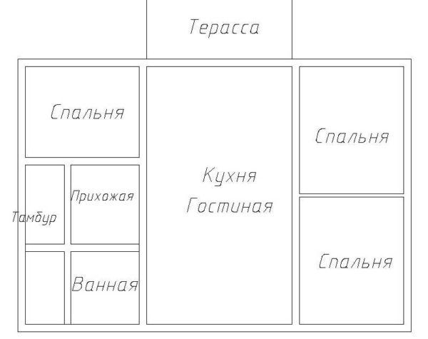 Планировка 1-этажного дома с тремя спальнями — выбираем проект по вкусу Планировка 1-этажного дома с тремя спальнями — выбираем проект по вкусу
