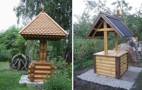Оформление колодца: колодезный домик (открытый и закрытый) Оформление колодца: колодезный домик (открытый и закрытый)