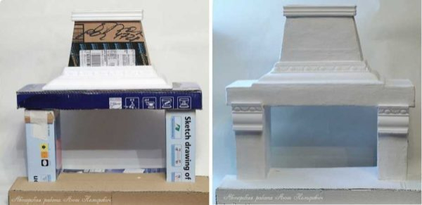 Картонный камин из коробок своими руками Картонный камин из коробок своими руками