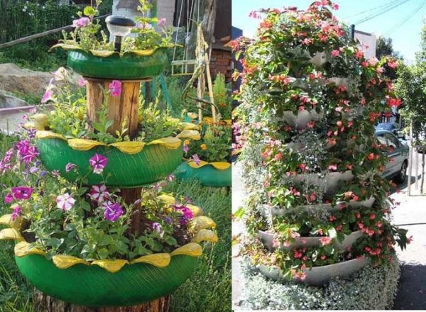 Поделки из покрышек: клумбы, цветники, фигуры, садовая мебель Поделки из покрышек: клумбы, цветники, фигуры, садовая мебель