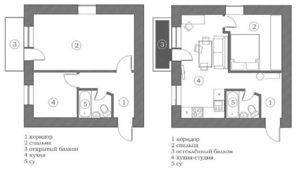 Варианты переделки хрущевок: 1, 2, 3, 4 — х комнатные, фото до и после Варианты переделки хрущевок: 1, 2, 3, 4 — х комнатные, фото до и после