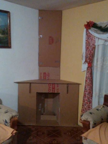 Картонный камин из коробок своими руками Картонный камин из коробок своими руками