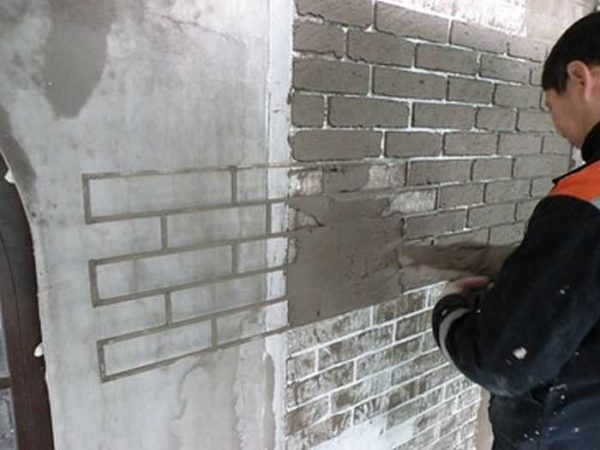 Имитация кирпичной кладки своими руками Имитация кирпичной кладки своими руками